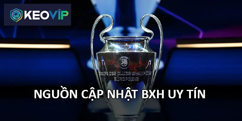 Keovip - Nền tảng để theo dõi BXH UEFA Champions League mới nhất